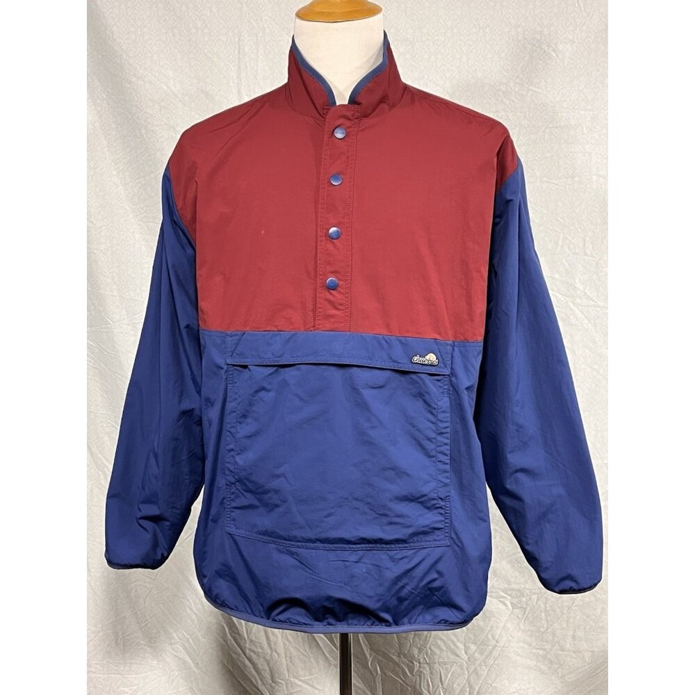 Chubbies Fleece Reversible Jacket Windbreaker Large Blue Maroon Aztec Print